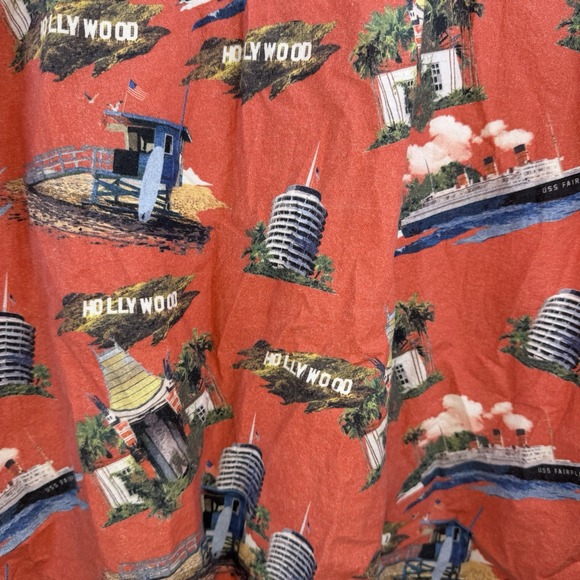 Fairplay Adult XL Red Button Up Short Sleeve Shirt Travel Steamboat Hollywood - Picture 11 of 12